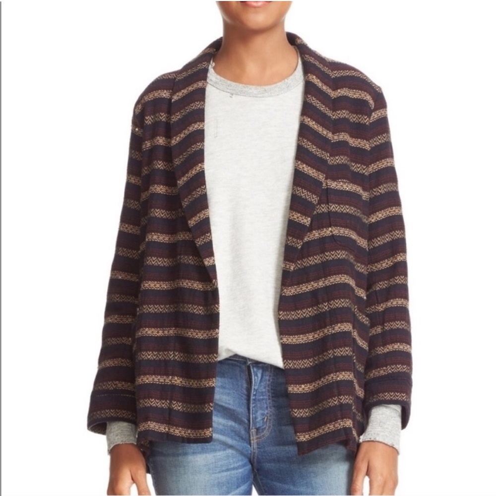 NWT GREAT Cabana Southwestern Stripe Blazer Jacket Open Front 0 Boho Boh…